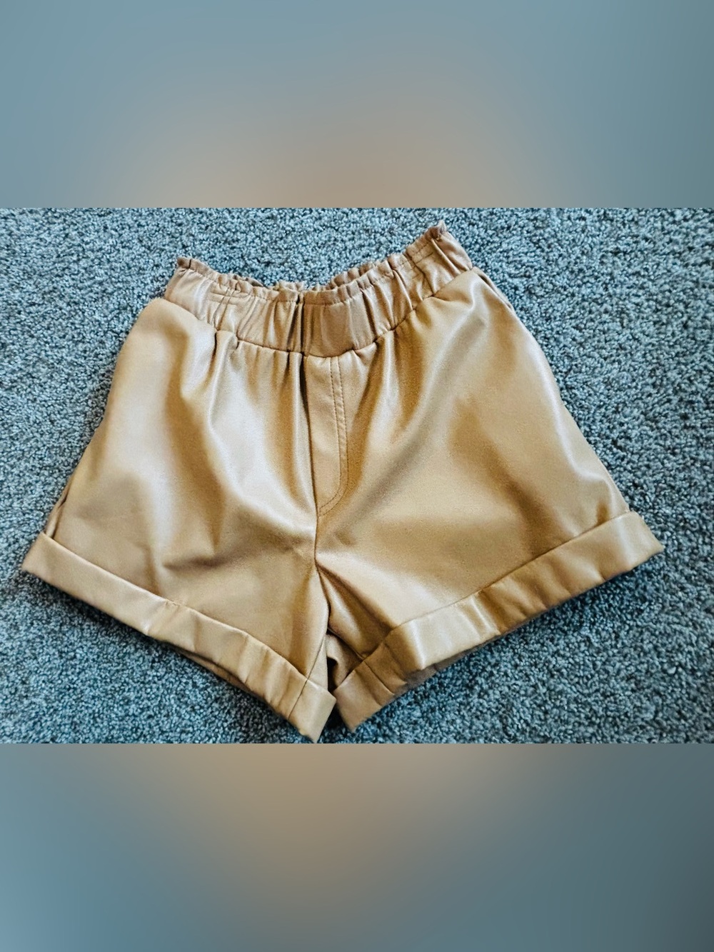 Forever 21 Faux-Leather High Waist Shorts in Tan